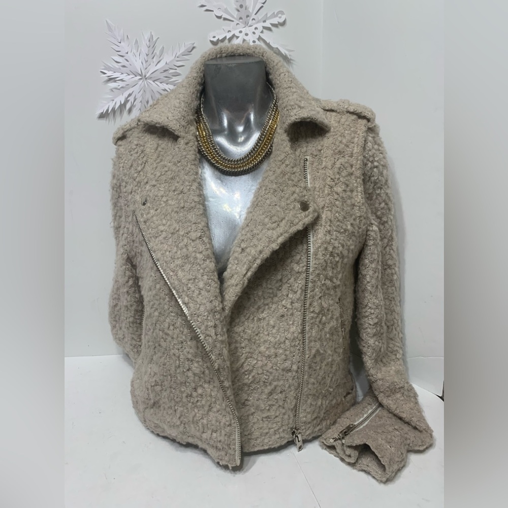 Greylin fuzzy moto jacket